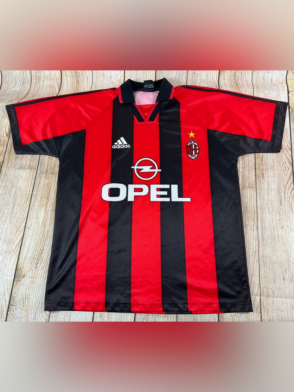 Mens Adidas Ac Milan Soccer Jersey Red Black Size XL